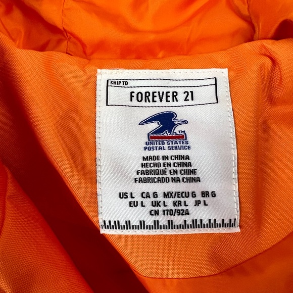 Forever 21 Jackets & Coats Forever 2 X Usps Full Zip Up Orange